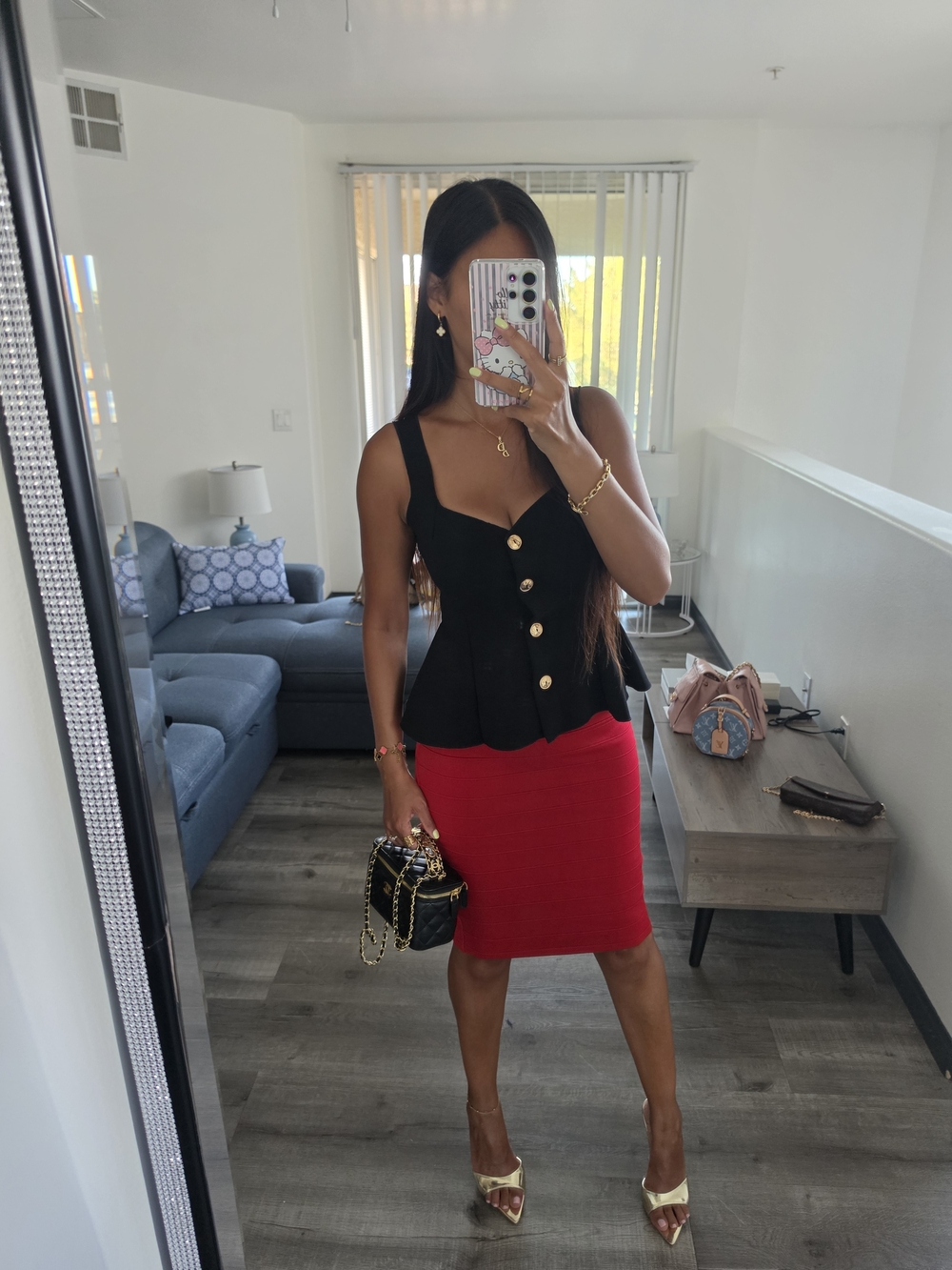Zara Red Pencil Skirt - Sleek High-Waist Knit - Picture 12 of 14